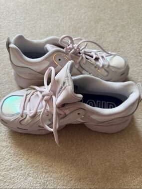 adidas White and pink Sneakers with Iridescent Accents